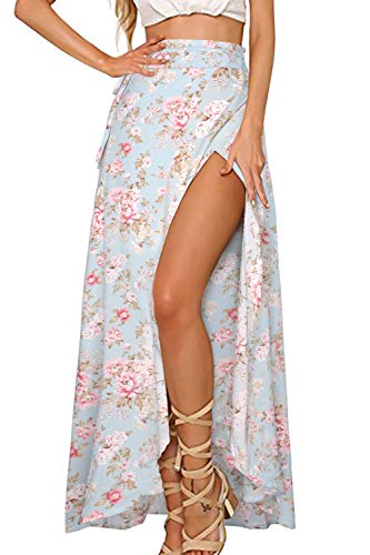 Boho Floral Tie Up Waist Cover Up Maxi Skirt