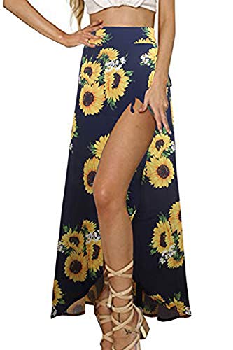 Boho Floral Tie Up Waist Cover Up Maxi Skirt