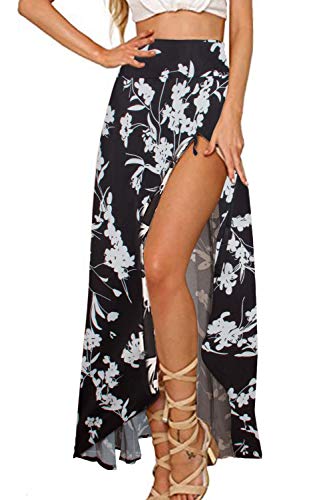 Boho Floral Tie Up Waist Cover Up Maxi Skirt