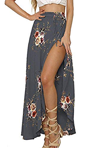 Boho Floral Tie Up Waist Cover Up Maxi Skirt