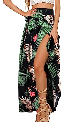 Boho Floral Tie Up Waist Cover Up Maxi Skirt
