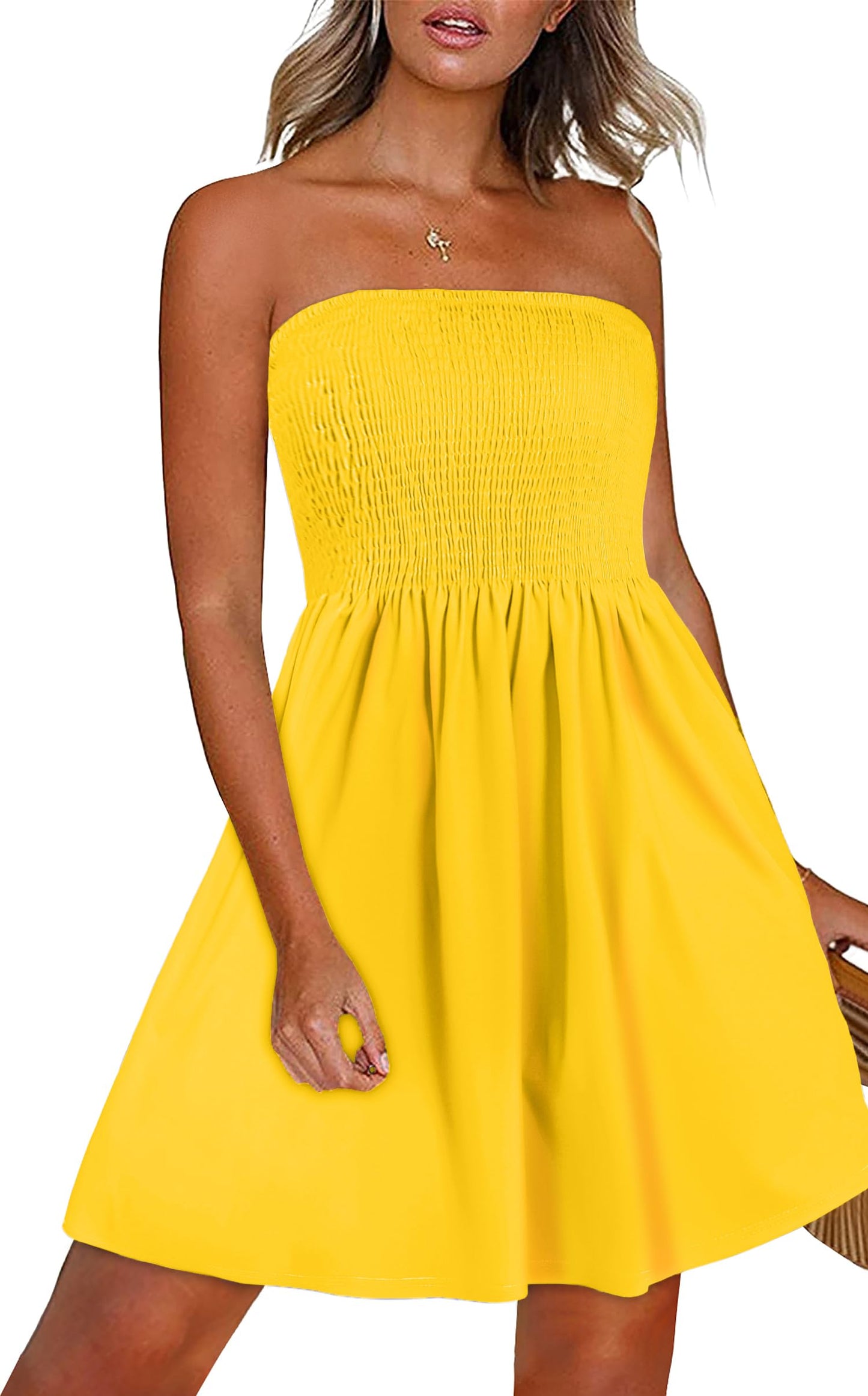 Strapless Boho Floral Print Sundress