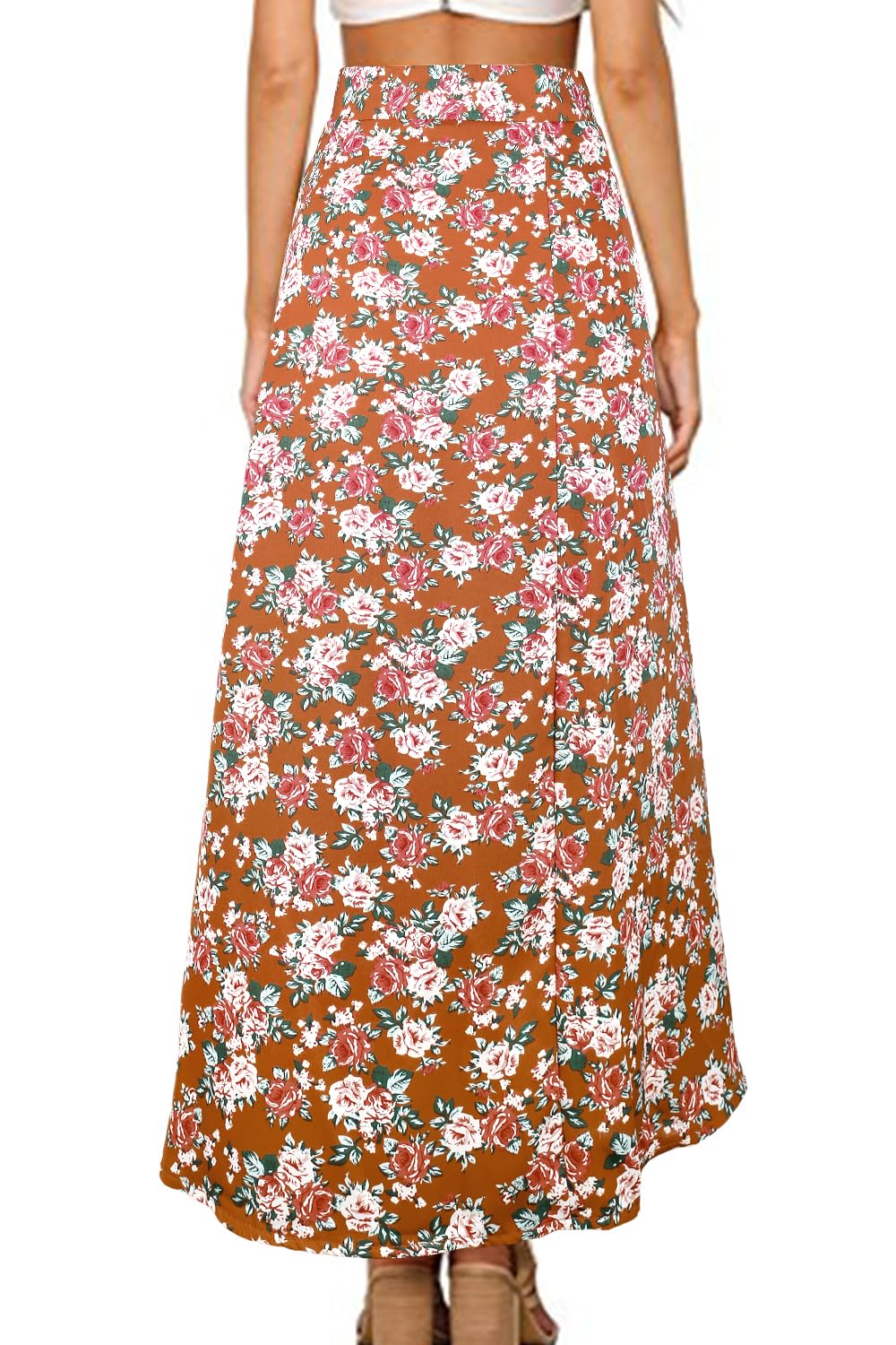 Boho Floral Tie Up Waist Cover Up Maxi Skirt