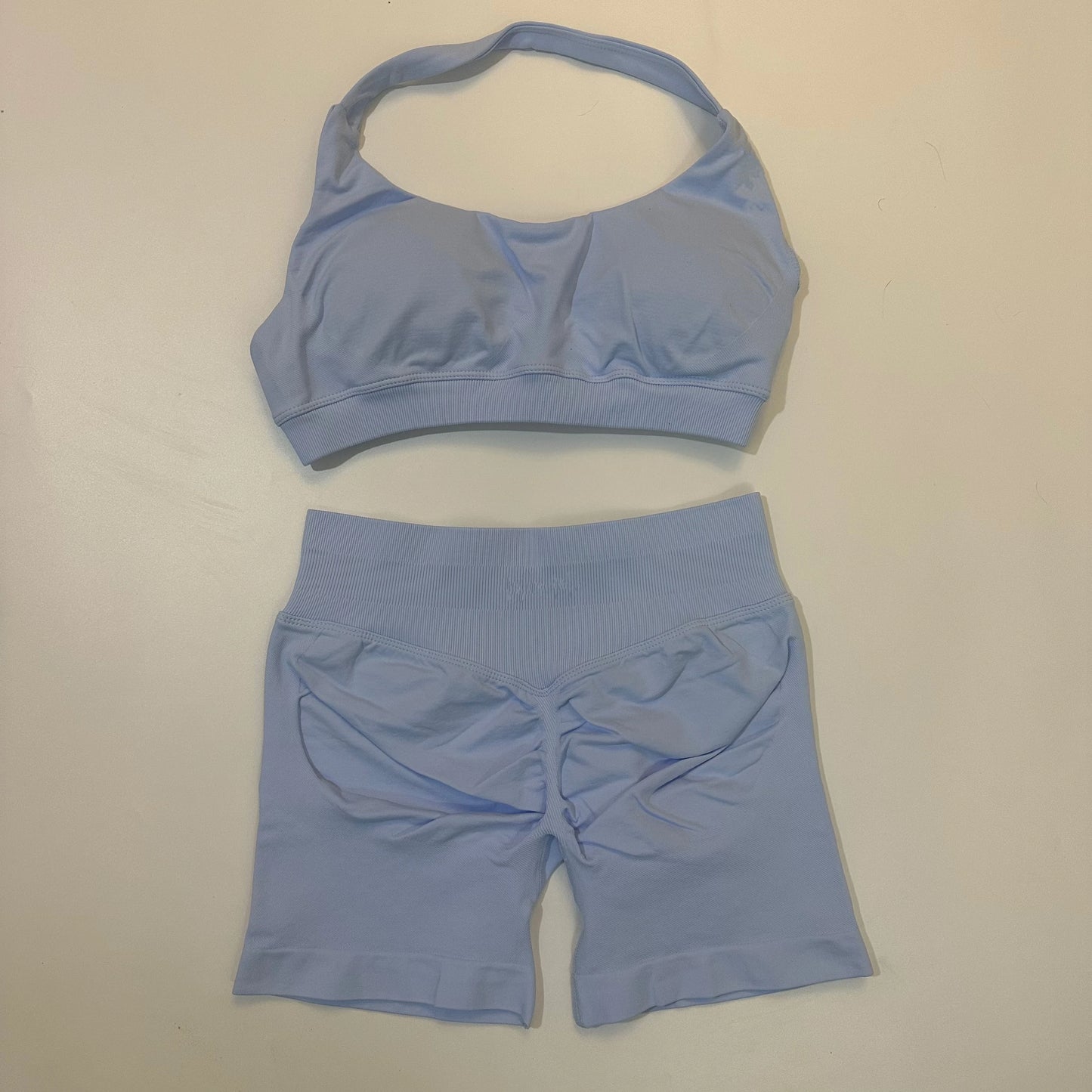 2Pcs Impact seamless Yoga Workout Sports Bra and Shorts Set