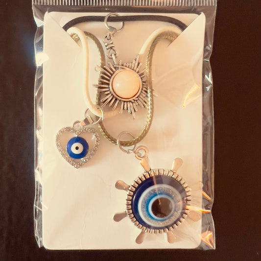 3 pack necklaces evil eye pendant #10