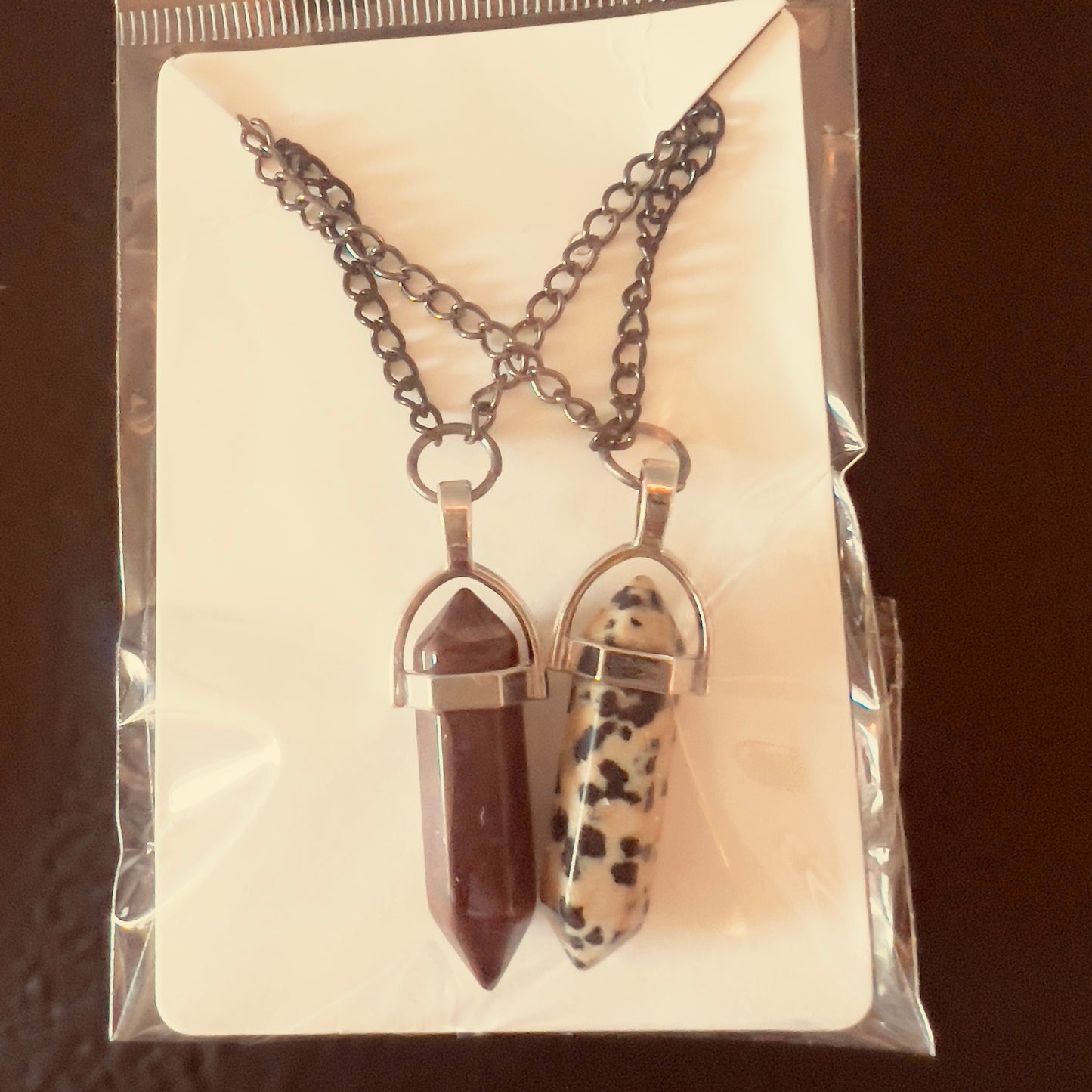 2 pack crystal pendant necklaces #14