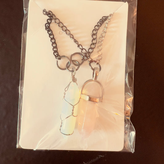 2 pack crystal pendant necklaces #15
