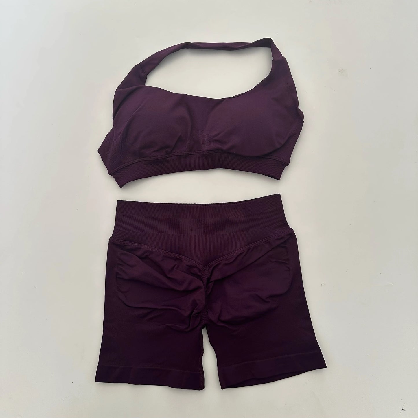 2Pcs Impact seamless Yoga Workout Sports Bra and Shorts Set