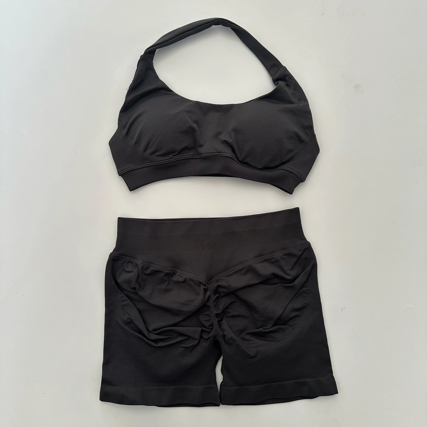 2Pcs Impact seamless Yoga Workout Sports Bra and Shorts Set